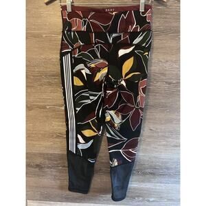 DKNY high waist botanical print leggings size M Gym Workout Sheer